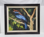 AUTOR NÃO IDENTIFICADDO - QUADRO ÓLEO SOBRE TELA "PÁSSARO". MEDINDO A MOLDURA 69.5 X 81 CM