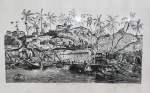 MARIO REZENDE -  XILOGRAVURA  - PORTO  - PERNANMBUCO - ASSINADA A LÁPIS. MEDINDO A MOLDURA 41 X 57 CM