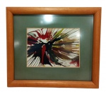 Antigo quadro decorativo abstrato. Medindo 27 x 31 cm