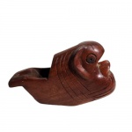 Autor não identificado - Mini carranca em madeira no formato de um cinzeiro. Medindo 7,5 x 5 x 14 cm