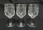 LOTE COM TRÊS TACINHAS EM CRISTAL LAPIDADOS. MEDINDO 9 X 4 CM