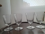 CONJUNTO 4 TAÇAS DE CRISTAL TRABALHADO - NO ESTADO CONFORME FOTO