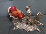 ANTIGA FRUTEIRA EM ESTILO ART NOUVEAU - CARRUAGEM DE POSEIDON - EM METAL DOURADO - 32CM - NO ESTADO CONFORME FOTOS - ITEM SERA ENVIADO DA BAHIA