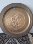 PRATO EM LATAO COM DESENHO CULTURA MAIA - 28 CM DE DIAMETRO - NO ESTADO CONFORME FOTO