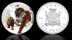 MOEDA ZÂMBIA - 1000 KWACHA 2014 - CUPRO-NIQUEL REVESTIDO DE PRATA - 26 GRAMAS - 40MM - FC - ESPECIES ANIMAIS AMEACADAS - TIGRE SIBERIANO - REPLICA EM PERFEITO ESTADO CONFORME FOTOS