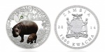 MOEDA ZÂMBIA - 1000 KWACHA 2014 - CUPRO-NIQUEL REVESTIDO DE PRATA - 26 GRAMAS - 40MM - FC - ESPECIES ANIMAIS AMEACADAS - HIPOPOTAMO PIGMEU - REPLICA EM PERFEITO ESTADO CONFORME FOTOS