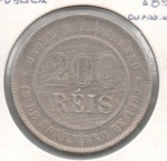 MOEDA BRASIL REPUBLICA - 200 REIS 1897 - MBC/SOB - CUPRO-NIQUEL - 15 GRAMAS - 32MM - CATALOGO AVALIA ENTRE R$ 40,00 E R$ 320,00 - NO ESTADO CONFORME FOTOS