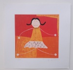 GRAVURA - TIRAGEM 54/100 - BONECA - SERIGRAFIA - 30 X 30CM - LUIS ANTUNES - ASSINADO A LAPIS PELA ARTISTA - ACID - SEM MOLDURA - NO ESTADO CONFORME FOTOS