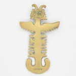 BRONZE, um (1) souvenir da Colômbia para fixação em parede, baseado nas Antigas Civilizações Pré Colombianas, medindo 16,5 cm altura, vide foto.