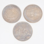 NUMISMÁTICA, Portugal, três (3) moedas comemorativas de 200 escudos, cunhadas em CuNi, sendo: José de Anchieta, Apostolo do Brasil 1997; Historia de Japam 1997 e Irmão Bento de Góis, China 1997, todas em excelente estado de conservação, vide foto