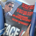 POSTER de divulgação decorativo filme A OUTRA FACE. Medida 70cm x 1m. Peça no estado das fotos.