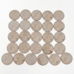 NUMISMÁTICA. Vinte e oito(28) moedas, República do Brasil, valor de face 400 Reis, série "Brasileiros Ilustres", Oswaldo Cruz, confeccionadas em cupro-níquel, datadas 1936(10), 1937(10), 1938(6). Estado conforme fotografias.