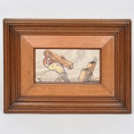 SIGAUD, Eugênio de Proença(Porciúncula, 2 de julho de 1899  Rio de Janeiro, 5 de agosto de 1979): "Operário". Caseína sobre tela. Assinado e datado 1978 no CIE. Assinado, datado e intitulado no verso. Medida da tela: Alt.: 12 x Comp.: 22 cm.