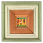 Maria José. Art Naif. Óleo sobre eucatex. Assinada no CIE. Medida da tela: Alt.: 7,5 x Comp.: 7,5 cm.