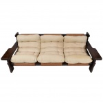 JEAN GILLON - Probel - 1970- Grande sofá em madeira nobre. Estrutura toda em imbuia maciça e estofam