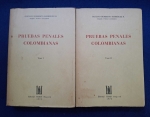 Direito - Pruebas penales Colombianas 2 Volumes - Autor: Gustavo Humberto Rodríguez R. - Espanhol - Editora: Temis - 1970 - Livro 1, Brochura, 433 pags, capa desbotada, capa,corte do livro e paginas amareladas com manchas devido a ação do tempo e a qualidade do papel, corte do livro serrilhado, varias paginas lacradas, obra sem riscos, formato do livro 16x23 cm.***********Livro 2, Brochura, 443 pags, capa desbotada, capa,corte do livro e paginas amareladas com manchas devido a ação do tempo e a qualidade do papel, corte do livro serrilhado, varias paginas lacradas, obra sem riscos, formato do livro 16x23 cm.**: O livro aborda o direito probatório penal na Colômbia, cobrindo tópicos como prova pericial, documentos e inspeção, e é fruto da experiência do autor como professor universitário.