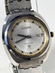Citizen - Relógio Crystal Seven - Funcionando - 39mm. Atenção! Os Relógios estão no estado de conservação USADO e não NOVO, portanto podem precisar de revisão ou restauro e podem conter vícios ou defeitos ocultos não mencionados na descrição ou fotos, o funcionamento descrito é apenas sobre a função relógio, questione todas suas dúvidas antes de efetuar os lances, eles são IRREVOGÁVEIS e IRRETRATÁVEIS! Leia os Termos e Condições e a caixa de informações do leilão em Home no site GOLD.LEL.BR dando ênfase nas Informações Importantes, ao efetuar o lance o arrematante concorda com Datas, Prazos e Regras da casa de leilões É Old but Gold. MUITA ATENÇÃO AS FOTOS, solicitações de mais fotos ou dúvidas devem ser enviadas pelo Whatsapp 11 9 8877 2582.