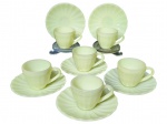 COLOREX (Em 1961, a Vidraria Santa Marina lançou um conjunto de louças), seis (6) xícaras para café com seus respectivos pires confeccionados em vidro na tonalidade creme, medindo 5x7,5x5,5cm.