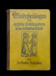 LIVRO, um (1) livro antigo, em idioma alemão, intitulado Wunderheilungen und ärztliche Schutzpatrone in der bildenden Kunst, de autoria de Dr. Oskar Rosenthal, com temática de iconografia religiosa e medicina (curas milagrosas e santos protetores/padroeiros médicos na arte). Encadernação em capa dura com revestimento tipo tecido/papel e lombada em tom marrom, apresenta desgastes na capa.