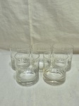Jogo de 5 copos de whisky em cristal lapidação oval fosca. Medindo 7,5cm x 9cm de altura.