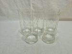 Lote de 5 copos longo de água, suco em cristal, sendo 2 modelos Medindo 7cm x 14cm de altura.