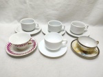 Lote de 6 xícaras de chá diversas em porcelana.