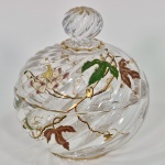 Cristalerie Baccarat - Raríssima compoteira e sua tampa em cristal produzida no padrão "Bambous