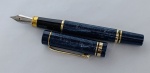 caneta-tinteiro clássica com acabamento em resina azul marmorizada uma caneta da Coleção Salvat