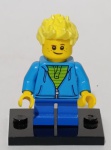 Menino (Boy) da linha LEGO City, reconhecido pelo seu moletom azul e cabelo espetado.