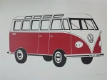 Kleber Ventura, Kombi Vermelha, gravura, tiragem 12/35, 70x100cm, sem moldura