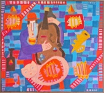 Asfaduroff Nibbes, Le Musicien, óleo sobre tela, 90x100cm, sem moldura