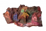 PORTO DE GALINHAS - Escultura em madeira pintada - 04x10x05 cm.