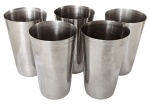 Conjunto com 5 copos em inox - 11x07 cm.