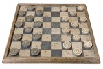 Jogo da dama em pedra sabão - completo - 02x20x20 cm o tabuleiro e 02 cm as pedras.