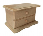 Pequena caixa com 2 gavetas em mdf - 12x18x11 cm.