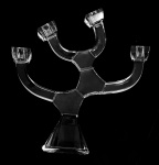 Candelabro em espesso cristal - 39x36x10 cm - necessitando colar duas partes.