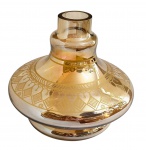 Base para narguilé em vidro colorido - 15x16 cm - pequena lasca na borda interna.