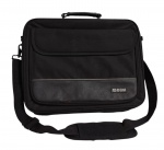 DGM - Bolsa para documentos em material sintético - 33x42x07 cm - um dos zipers solto de um lado do carrinho.