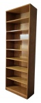 Livreira alta em madeira folheada e envernizada - 260x90x44 cm - com riscos e manchas do uso - ENCONTRA-SE MONTADA - INDICA-SE TRANSPORTAR MONTADA.