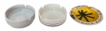 Lote composto por 3 cinzeiros - sendo 2 em porcelana 3,5x10 cm - 1 em biscuit 01x12 cm.