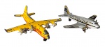 BRINQUEDO - Lote composto por 2 aviões em metal - 05x12x10 cm o maior e 03x11x10 cm.