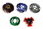BRINQUEDO - Lote composto por 5 acessórios para Beyblade em metal e plástico - 05 cm o maior e 04 cm o menor.