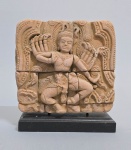 Relevo em pedra arenito Shiva Nataraja. Med. 23 x 20 cm.