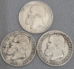 Lotes com três moedas em Prata - Brasil 200 Réis Pedro II -1867 e 1868 -  ---- https://pt.numista.com/3678