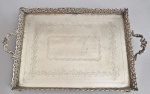BRASIL, Séc. XIX /XX - Antiga bandeja tabuleiro em metal branco, contraste 4 estrelas. Med.