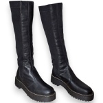 BOTA CONFECCIONADA EM MATERIAL SINTÉTICO COM DETALHES EM TECIDO ELÁSTICO NAS LATERAIS, COR PRETA, CANO LONGO, SOLADO TRATORADO COM PLATAFORMA 5, TAMANHO 36. TRATA-SE DE PEÇA SEMINOVA, PODENDO APRESENTAR SINAIS DE USO, MARCAS DO TEMPO, DESGASTES NATURAIS, PEQUENAS IMPERFEIÇÕES, RESTAUROS, REPAROS E/OU OUTRAS CARACTERÍSTICAS PRÓPRIAS DE SUA NATUREZA, USO E ESTADO DE CONSERVAÇÃO, NÃO SENDO TAIS ASPECTOS, POR SI SÓ, MOTIVO PARA DESCLASSIFICAÇÃO, CANCELAMENTO OU QUESTIONAMENTOS POSTERIORES, DEVENDO O ARREMATANTE CONSIDERAR TAIS CONDIÇÕES PREVIAMENTE À OFERTA E ARREMATAÇÃO.