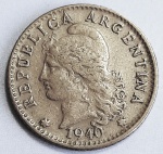 Argentina 1940 5 Centavos Cupro-Níquel KM# 34