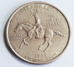 Estados Unidos 1999 `Delaware` Moeda Comemorativa da Série State Quarters Cunhagem `D` Denver KM# 293