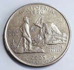 Estados Unidos 2005 `Califórnia` Moeda Comemorativa da Série State Quarters Cunhagem `D` Denver KM# 370