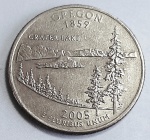 Estados Unidos 2005 `Oregon` Moeda Comemorativa da Série State Quarters Cunhagem `D` Denver KM# 372
